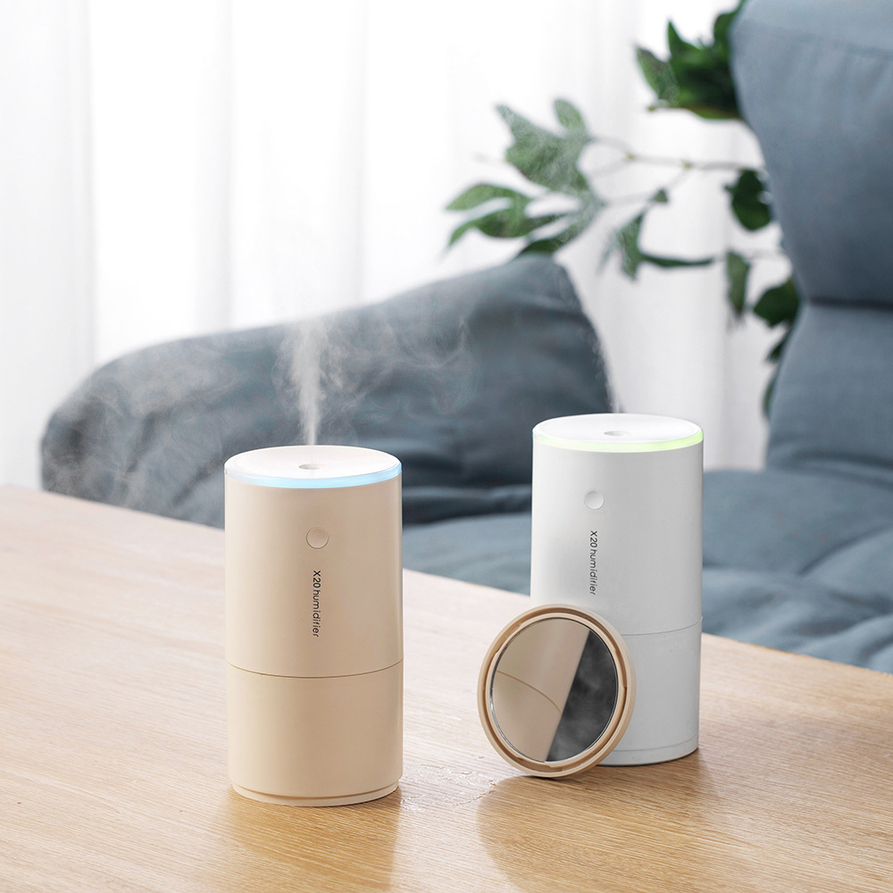 2019新款迷妳usb充電X20加濕器車載家用便攜式化妝鏡多功能加濕器
