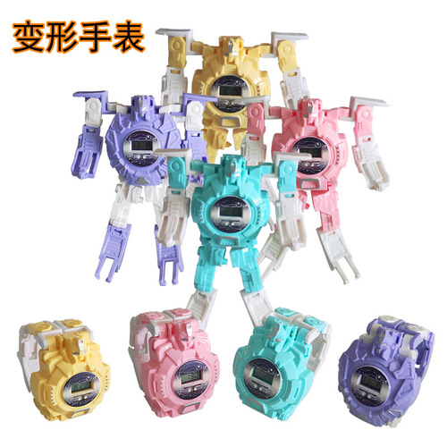 Cartoon Transformation Electronic Watch Robot Children's Watch Street Stall School Peripheral Toys Wholesale