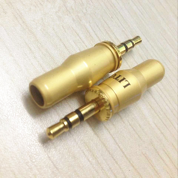 厂家直销 立顿LITON 立体声 3.5头 双声道 全铜镀金 耳机音频插头