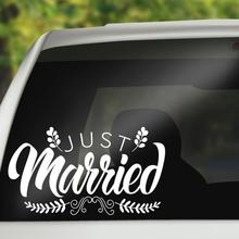 “Just married”外贸汽车pvc雕刻镂空车窗后挡风玻璃，车贴L1003