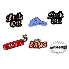 日韓原宿卡通英文胸針創意少女學生搭配背包書包胸花別針領針微章