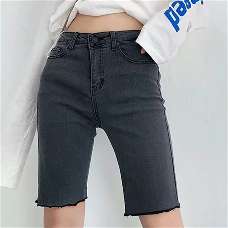 Star Same Style Denim Shorts Women's Summer 2020 New European and American Tight Stretch Riding Pants Denim Pants