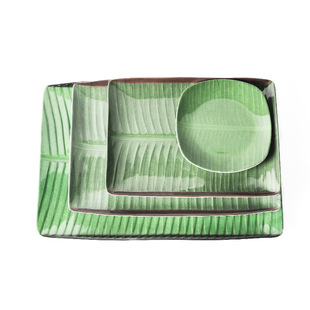 Swan 4-piece set creative melamine plate household imitation porcelain dish dish European tableware set J146 plantain plate