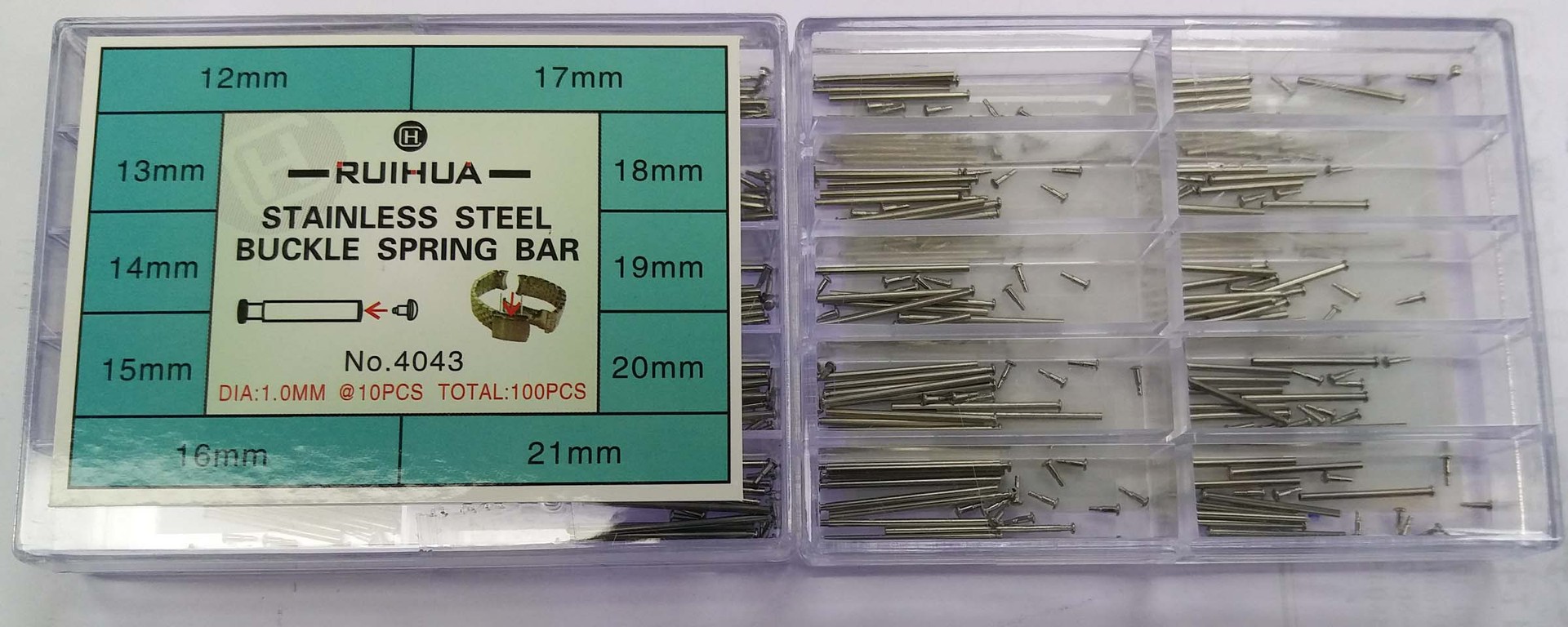 钟表工具 手表配件 生耳钉 12-21MM生耳钉盒装 手表维修配件 零件