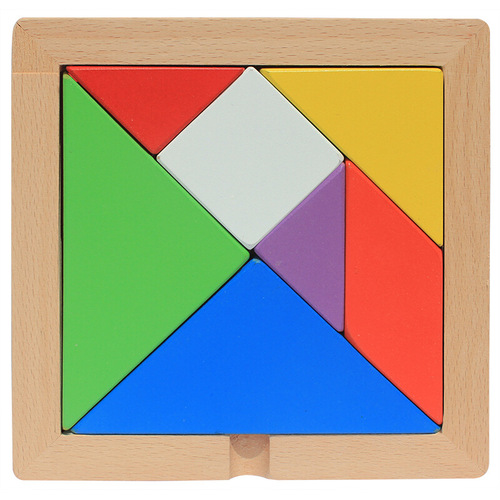 Tangram beech wooden children's early education puzzle development puzzle number shape cognition student toy jigsaw puzzle