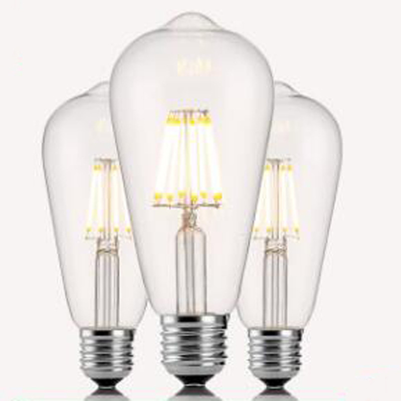 LED bombilla de filamento ST64 pezón bombilla vela lámpara Edison lámpara LED retro tungsteno lámpara