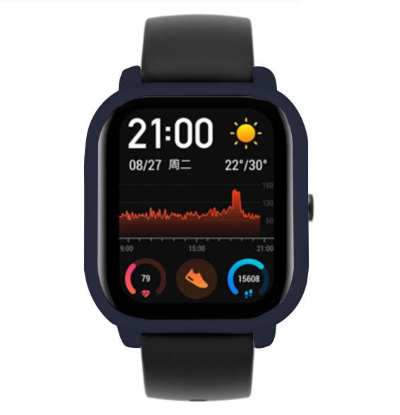 Suitable for Huami Amazfit GTS silicone protective case, solid color anti-drop and scratch-resistant soft rubber protective cover, soft undefined