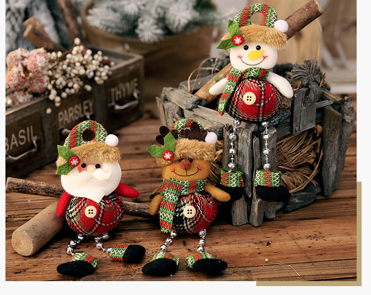 Christmas Festival Santa Claus, Snowman, Elk Pattern Handmade Craft Christmas Santa Claus Snowman Elk Party Hanging Ornaments