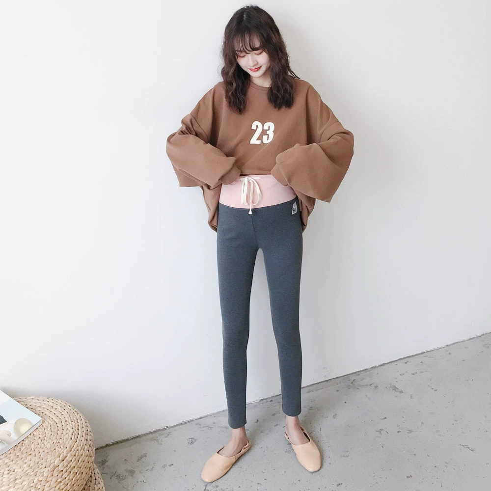 [Распродажа без возврата без изменений] Одежда для беременных корейских женщин Брюки для живота беременных контрастного цвета Леггинсы Джокера Мягкие и удобные