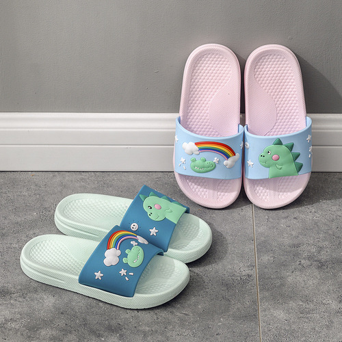 Slippers for men and women, summer children, cartoon, cute, home, soft-soled, non-slip, parent-child, family of three, outdoor wear slippers