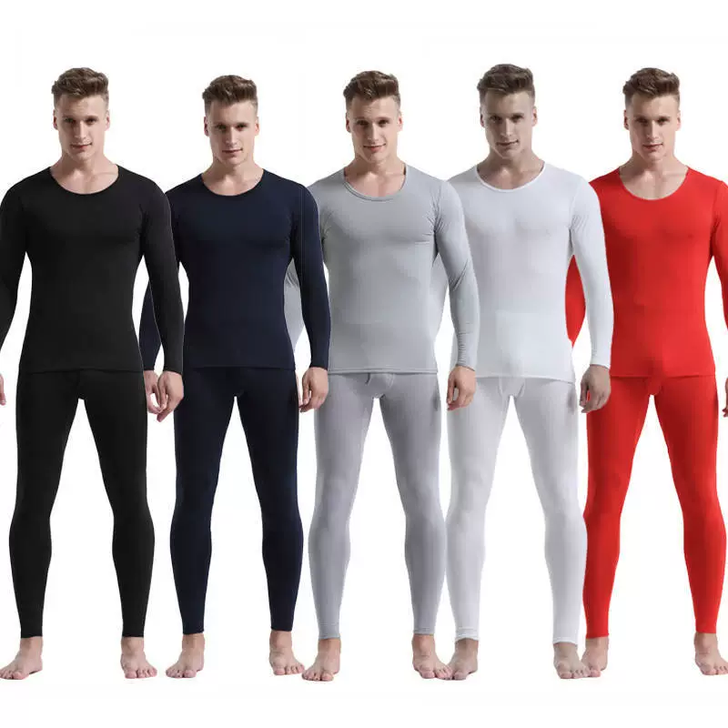 Мужское термобелье костюм тонкий нижний хлопковый свитер Осенние Брюки Мужской свитер линии брюки поколение волос