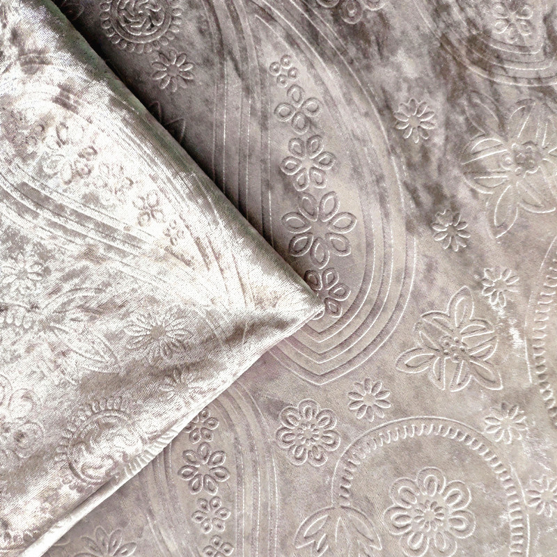 2019厂家直销 印花大有光意大利绒 针织复合压花家纺沙发面料