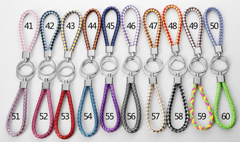 Woven Leather Rope Key Chain Key Accessories Metal Key Chain Key Ring Car Key Gift Pendant Wholesale Specification drawing
