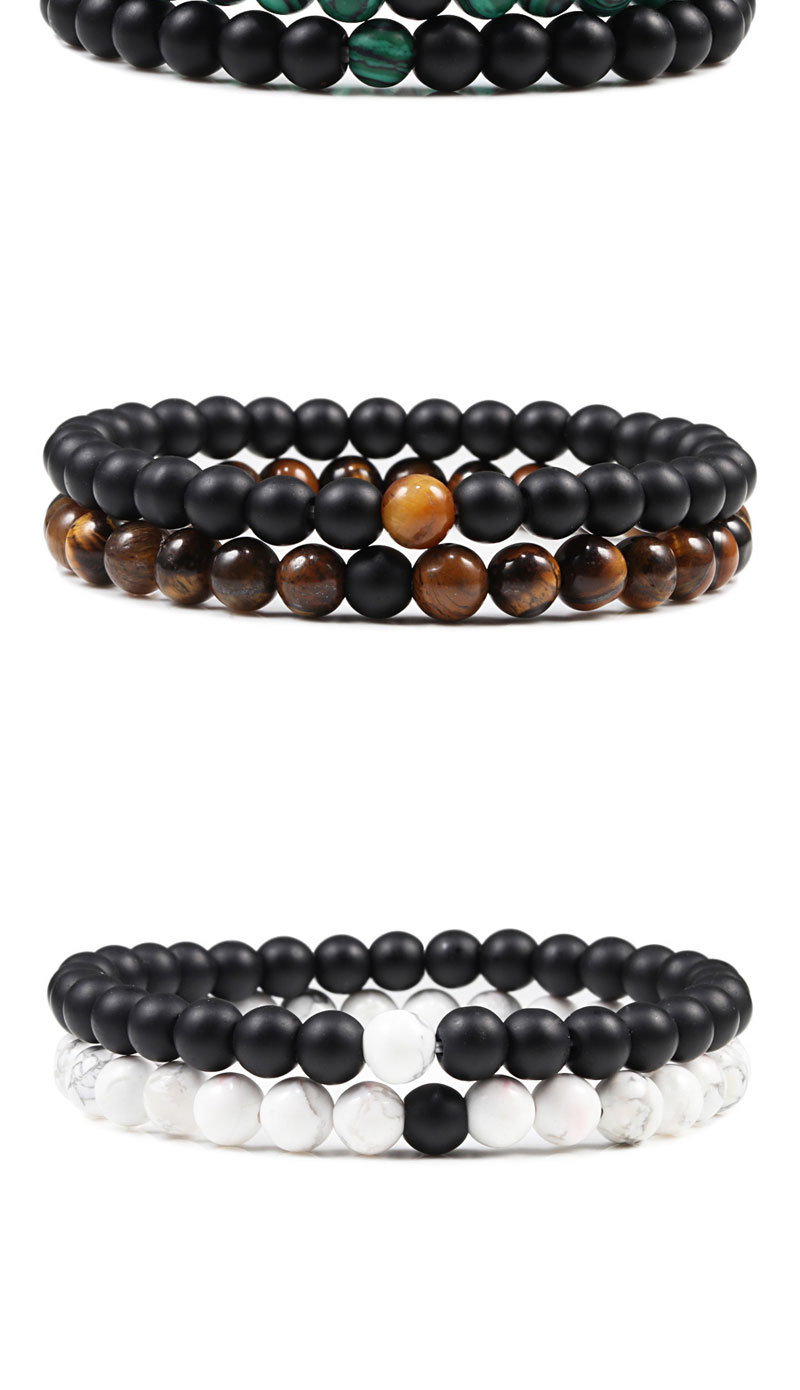 Kreatives passendes Perlenarmband blau türkis Paararmband elastisches Seilarmband Perlen verstreute Perlen Armband Armband_voghion.com