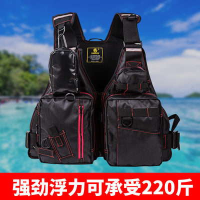 钓鱼救生衣马甲男高浮力可推卸多口袋马甲背心矶钓海钓救生衣马甲