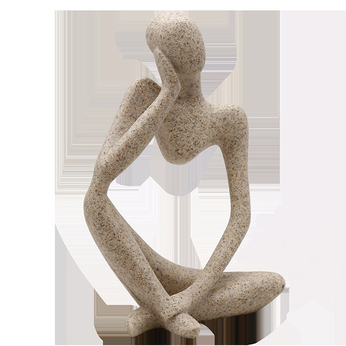 Nordic creative bookshelf home decor personal sculpture furniture living room office sandstone abstract figurine ornament