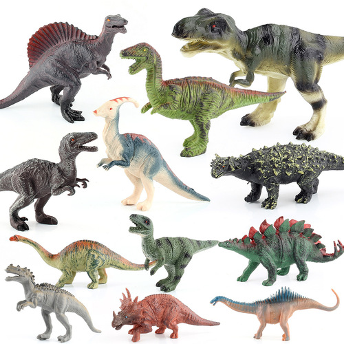 Jurassic simulation small dinosaur animal 12 small hollow model toys, single packaged small dinosaur