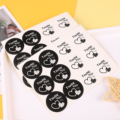 New Trend Thank You Round Sticker Wholesale THANK YOU Comic Sticker 12 Pcs Sealing Sticker