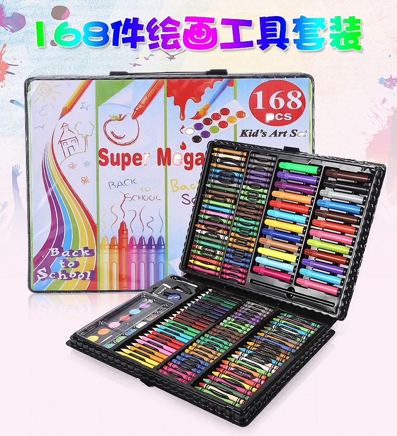 Venta al por mayor bolsa de regalo de pintura papelería creativa 68, 86, 150, 168 sets de acuarela pluma combinación pintura traje