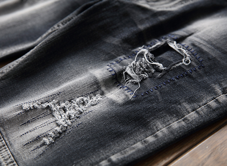 Men's Slim Fit Distressed Motorcycle Jeans
