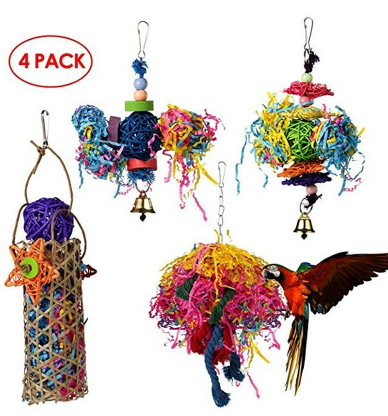 Игрушка для чистки попугая, жевательная игрушка, красочные строительные блоки, жевательная веревка, бамбуковый коготь для ног, игрушка для восхождения, 165 г