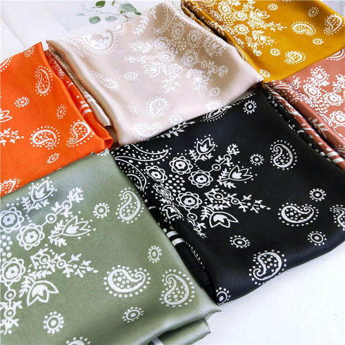 70 cashew flower small square scarf for women spring, autumn and summer new ins style versatile decorative literary Korean small silk scarf