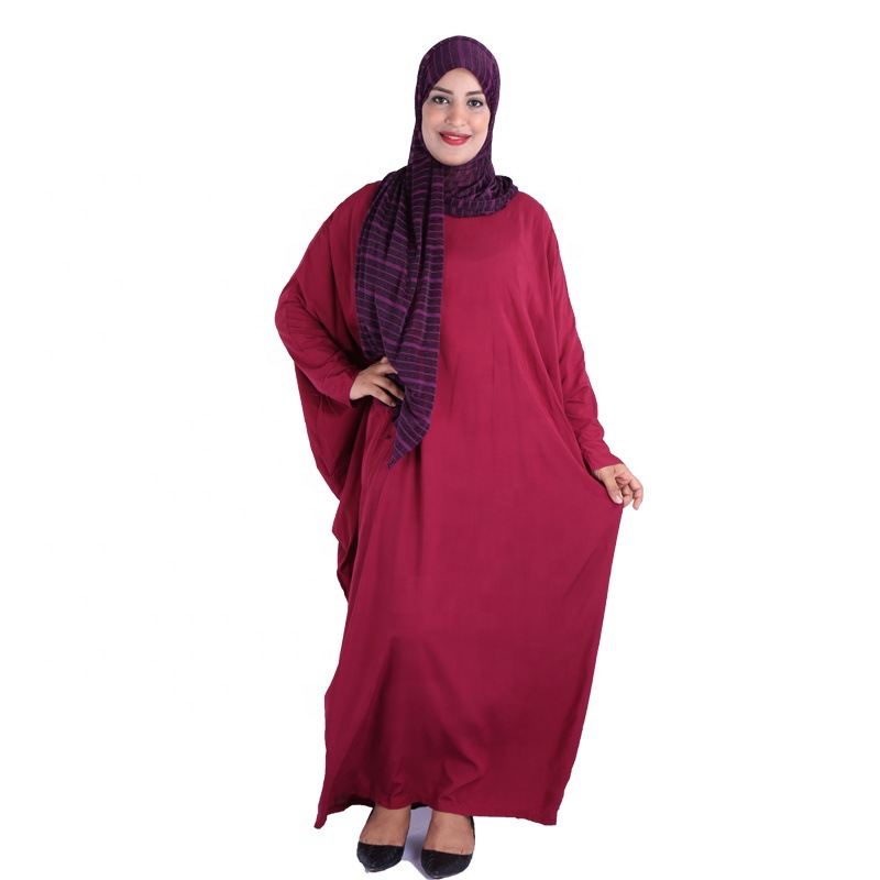 跨境一件代发新款阿拉伯穆斯林人棉休闲服装 多种花色蝙蝠袖长袍详情3