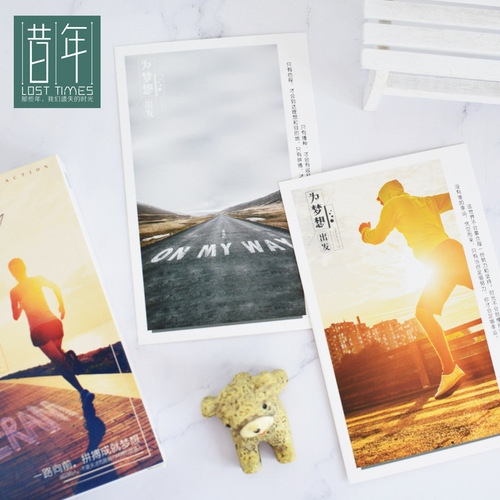 Boxed postcards for dreams, youth positive energy greeting cards, inspirational photography props cards, gifts for friends