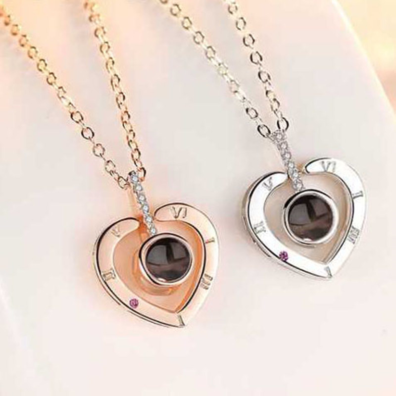 Fashion Heart Shape Titanium Steel Plating Hollow Out Inlay Zircon Pendant Necklace 1 Piece display picture 2