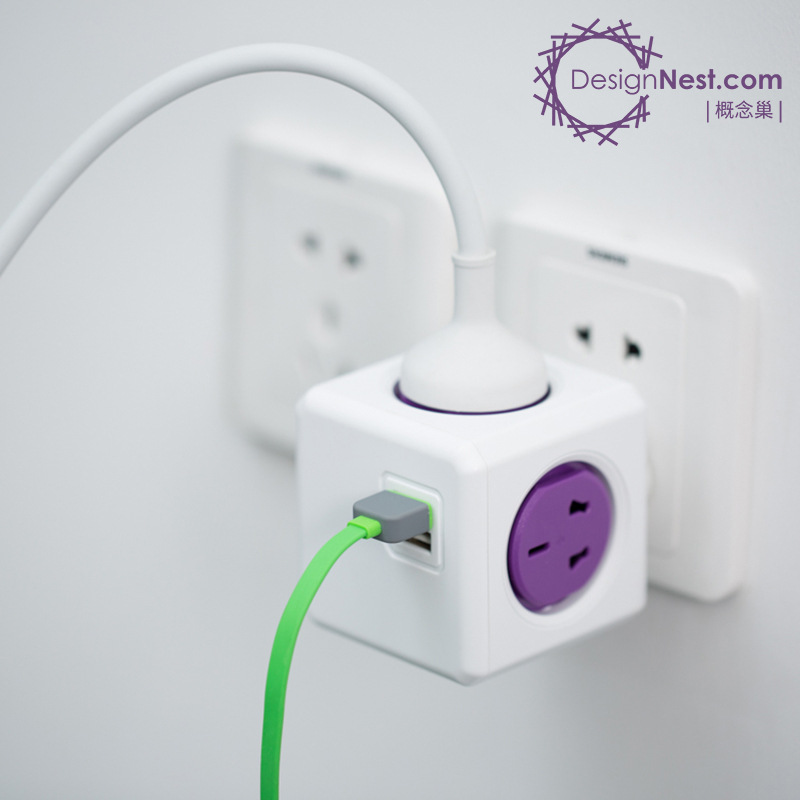 A Lele available PowerCube brand new Mode socket Travel to work in an office Home violet USB paragraph