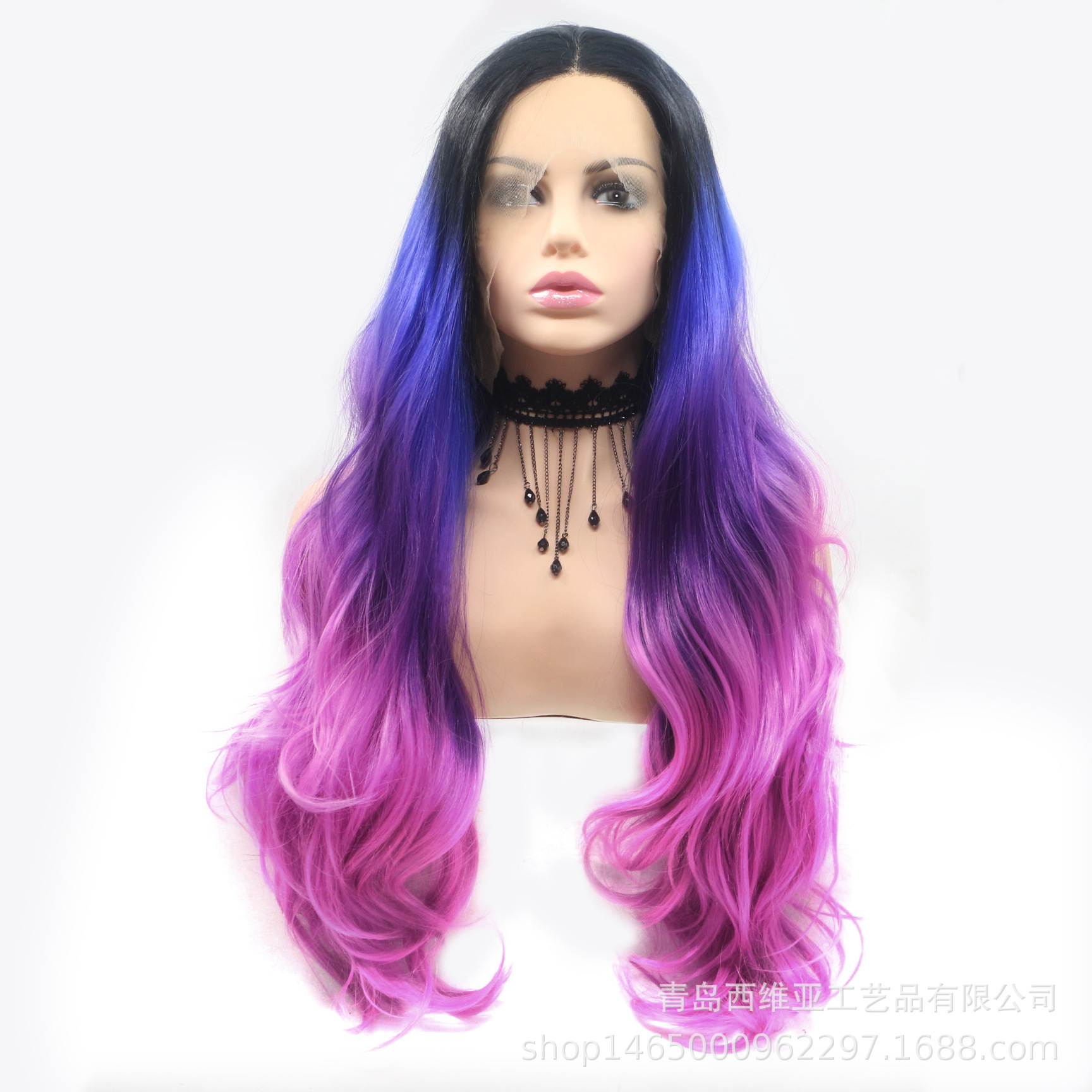 Multicoloured elastic wig