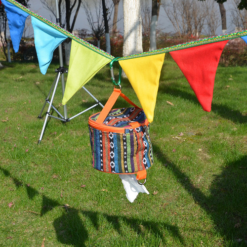 Outdoor portable paper towel drawer car household paper roll box camping picnic roll paper towel bag ethnic style color
