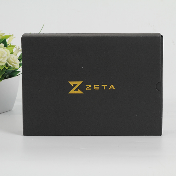 时尚烫金黑卡纸盒定做抽屉式礼品包装盒定制长方形电子产品盒logo