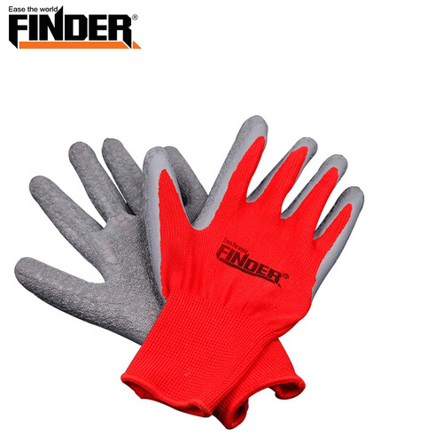 Hardware labor protection gloves latex nylon thickened anti-slip gloves wear-resistant soft rubber anti-cut protective construction gloves