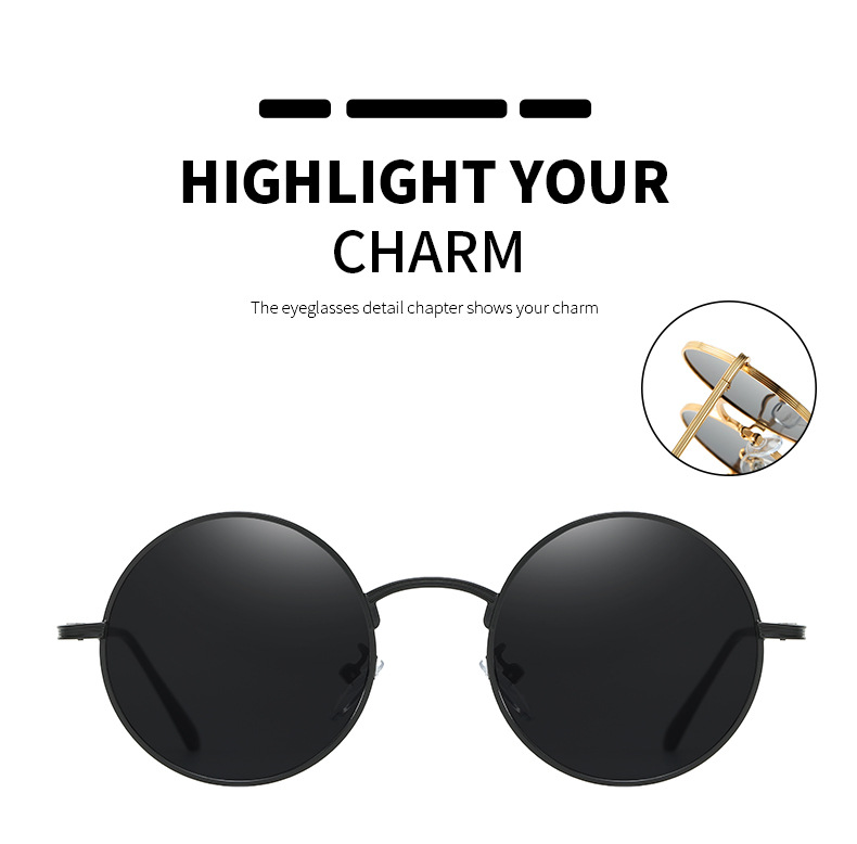 Retro Style New Metal Small Round Frame Sunglasses display picture 4