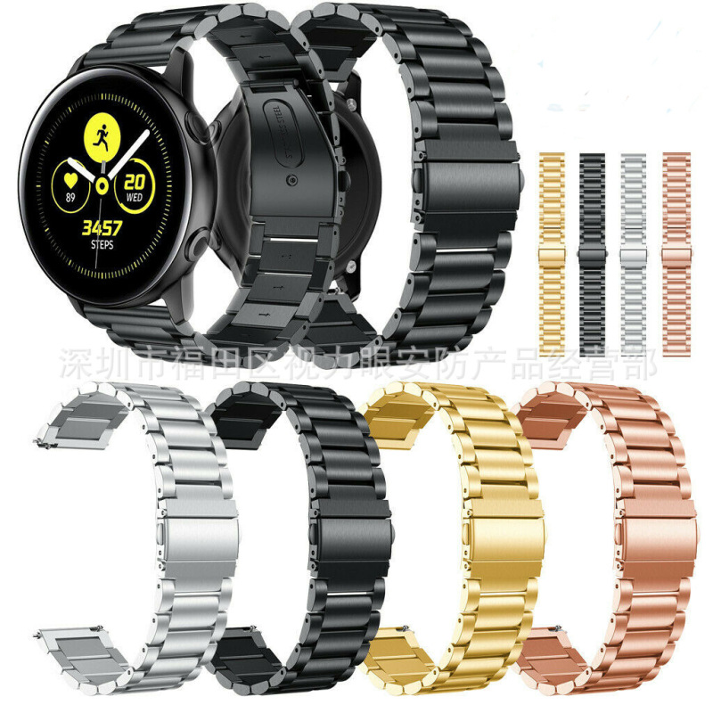 For Samsung galaxy watch active active2 Stainless Steel Strap Three-Ball Slingshot Buckle Steel Strap For Samsung galaxy watch active active2 Stainless Steel Strap Three-Ball Slingshot Buckle Steel Strap