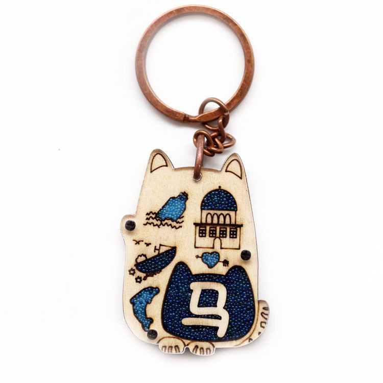 木质工艺品展会促销便宜实用小礼品彩砂百家姓姓名钥匙扣十二生肖|ru