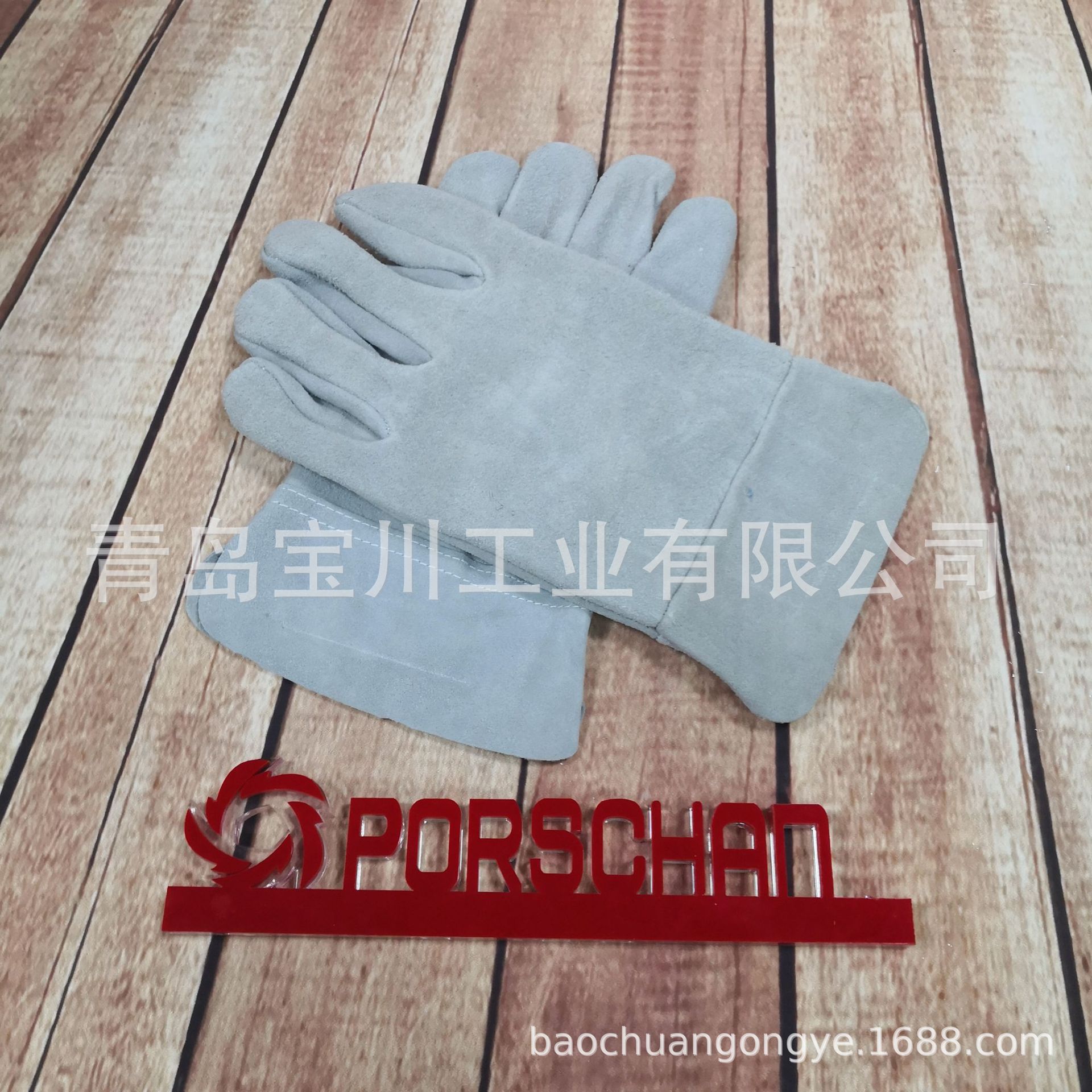 批发本色短款牛皮单层焊工耐磨隔热电焊手套 牛皮搬运手套