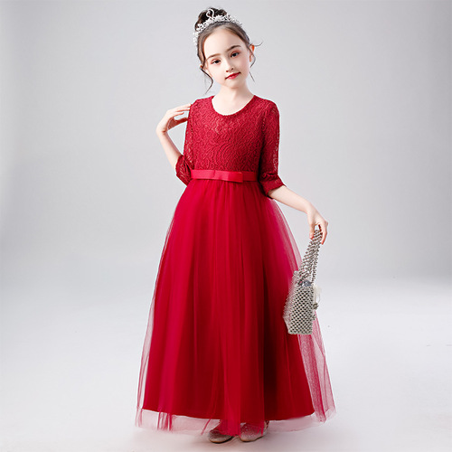 2019 New Bouncy Princess Dress Autumn/Winter Model for Older Children Fashion Show Piano Performance Dress for Girls' Dresses and Dresses