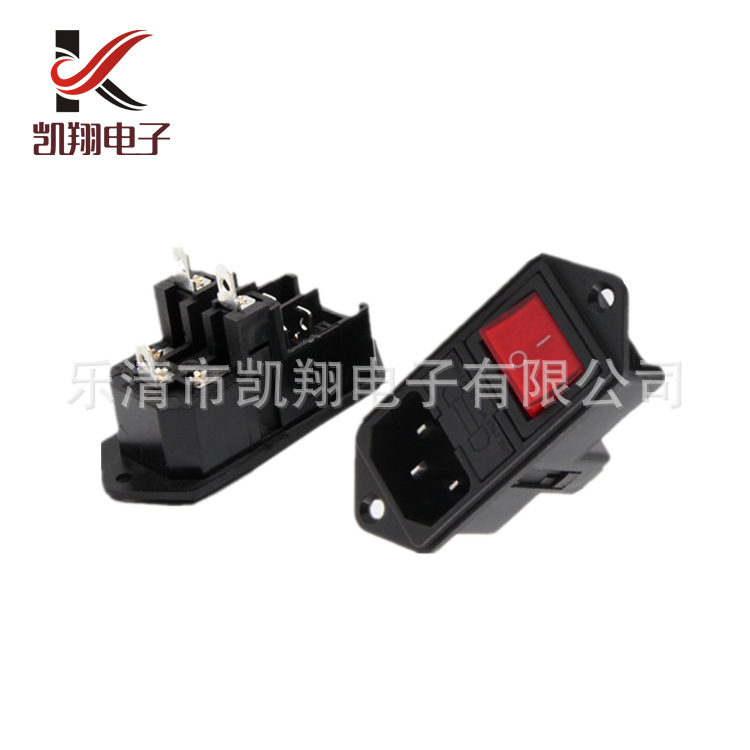 供应AC电源插座 AC-14-F14三合一品字插座带开关带双保险电源插座