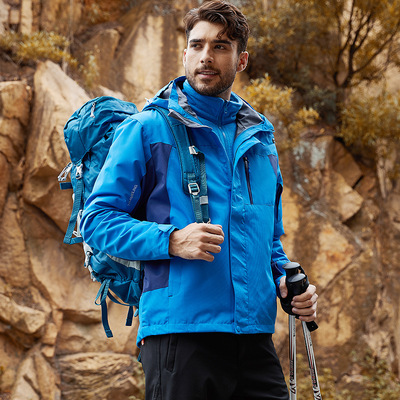 团购定制三合一两件套情侣户外冲锋衣徒步登山旅行可拆卸内胆外套