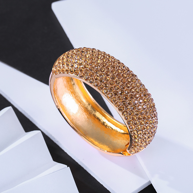 alloy wide-sided zircon bracelet