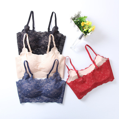 新款尚品安心二代纯蕾丝内衣薄款背心无钢圈舒适睡眠文胸胸罩|ru