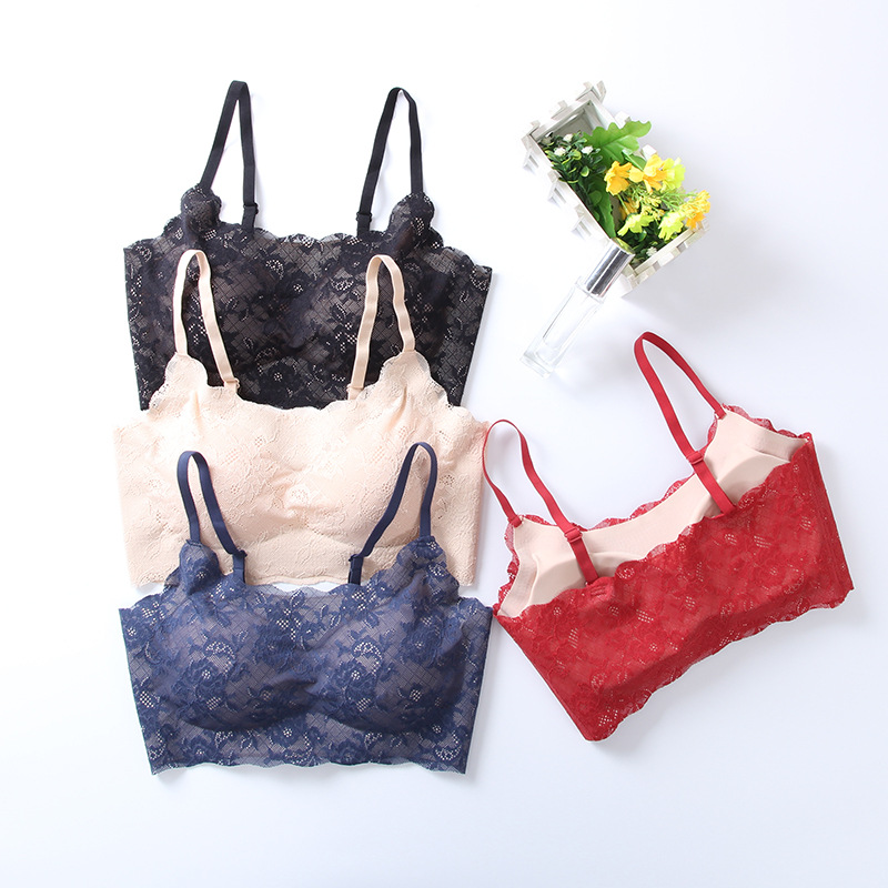 新款尚品安心二代纯蕾丝内衣薄款背心无钢圈舒适睡眠文胸胸罩|ru