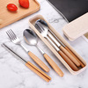 Handheld tableware for elementary school students, set, spoon stainless steel, chopsticks, fork, 3 piece set, Birthday gift