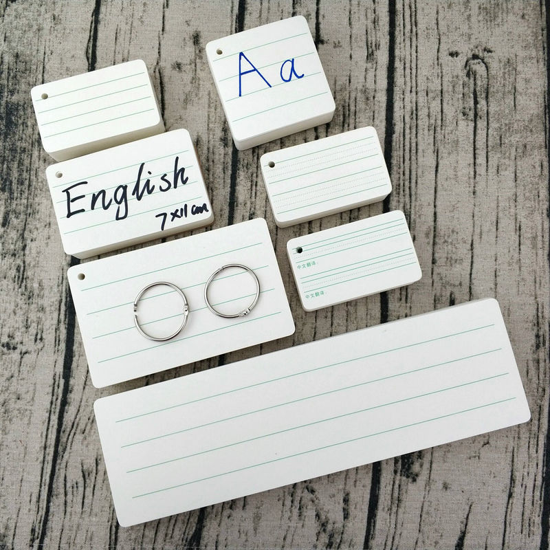 空白生字卡片硬纸DIY手写绘英语单词卡拼音田字格环扣式随身100张-阿里巴巴