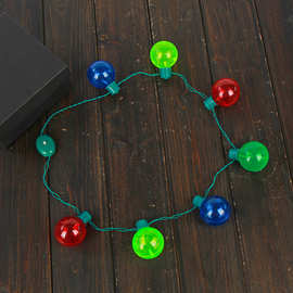 厂家直供LED灯圣诞节彩色发光项链境资源电子发光玩具现货批发