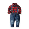 Children's shirt for boys, set, trend clothing, European style