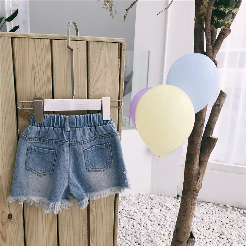 尤尤猫米2020夏季新款百搭直筒高腰阔腿童牛仔短裤