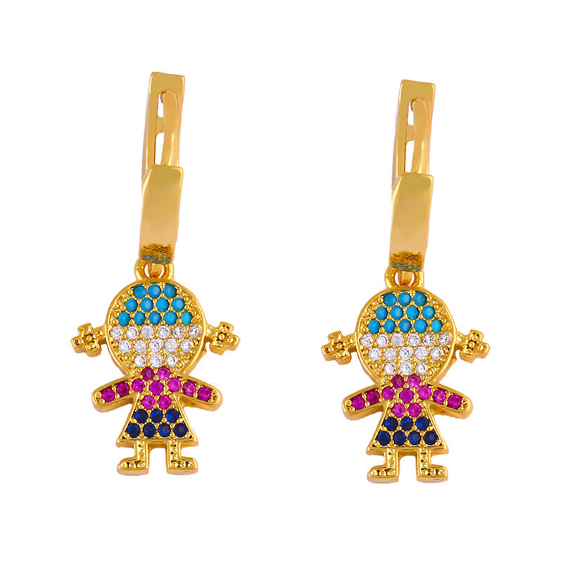 Japonais Et Coréen Ins Internet Celebrity Boucles D'oreilles Pour Couple Garçons Et Filles Gouttes Pour Les Oreilles Élégant Diamant De Couleur Boucles D'oreilles Croix-frontière Gros Err89 display picture 6